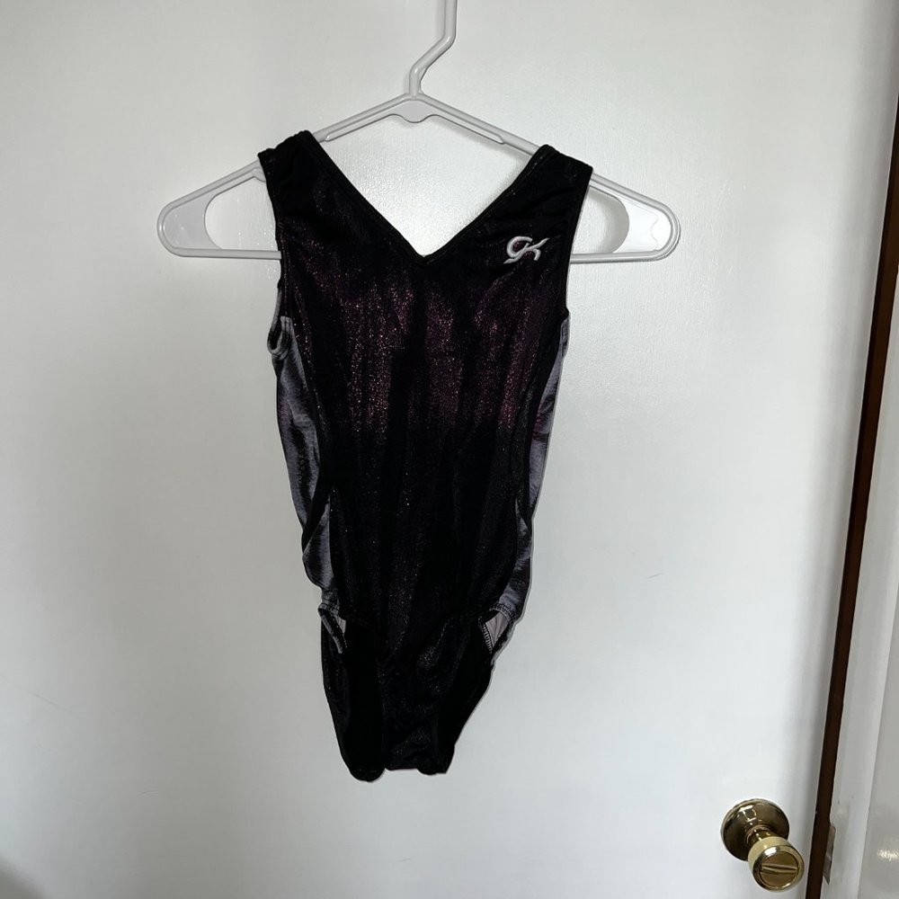 black leotard with sublimated side design - GK AM